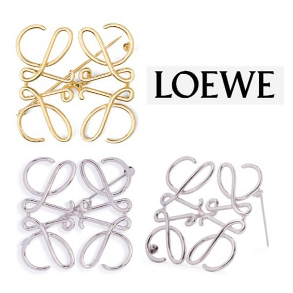 ロエベ ブローチ 偽物◆LOEWE Anagram アナグラム ブローチ 111.27.027